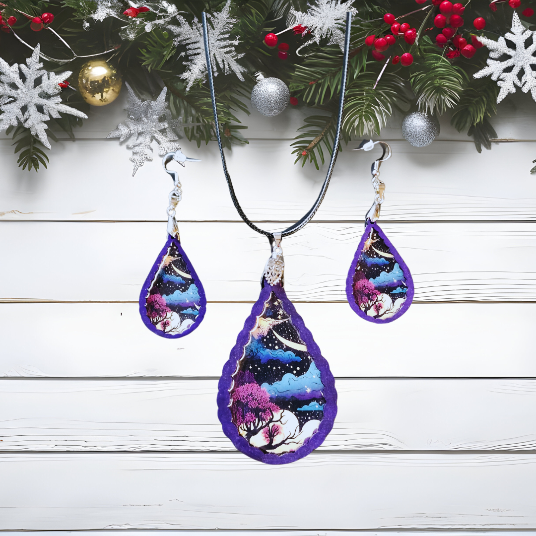 Night Sky Necklace and Earring Set
