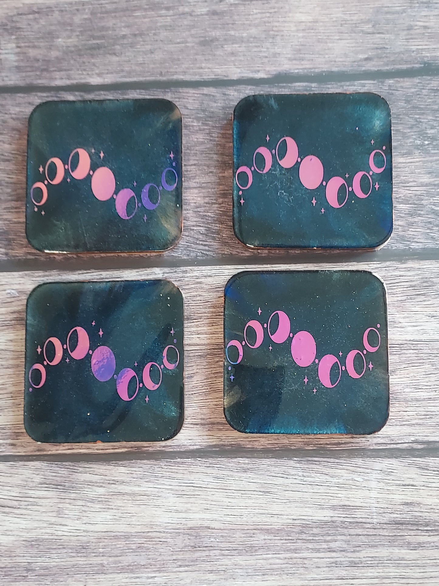 Phases of the Moon Coasters - Set of 4