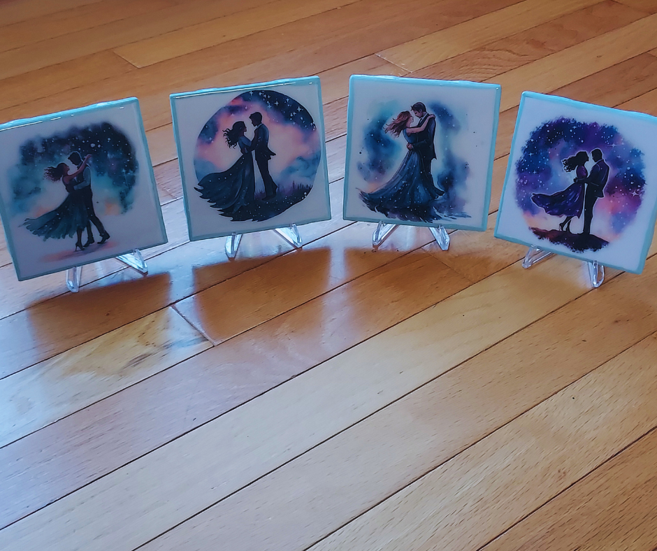 Twilight Dance Couple  Coasters - set of 4