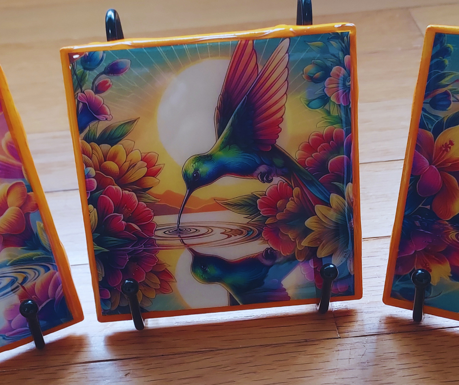 Hummingbird Coasters set of 4