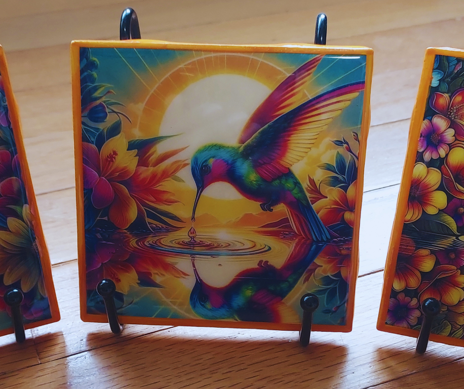 Hummingbird Coasters set of 4