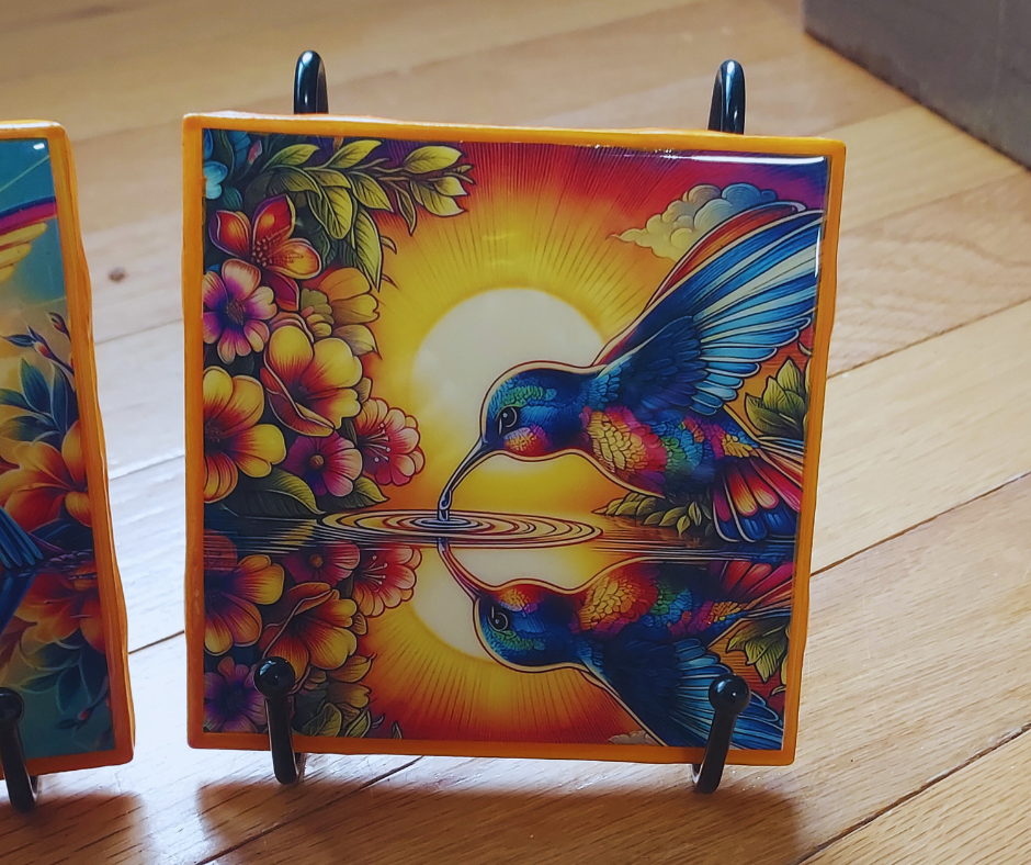 Hummingbird Coasters set of 4