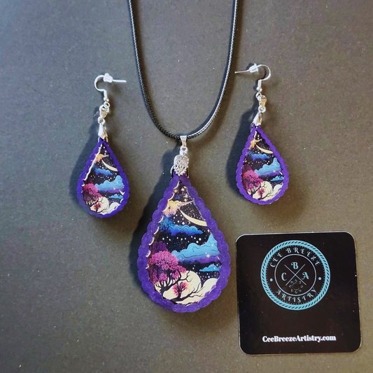 Night Sky Necklace and Earring Set